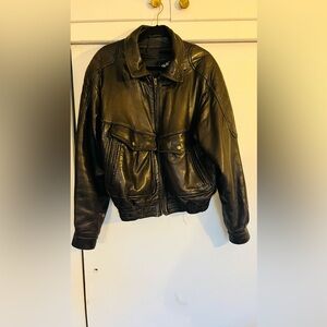 Men’s Vintage Tannery West Brown Leather Bomber Jacket